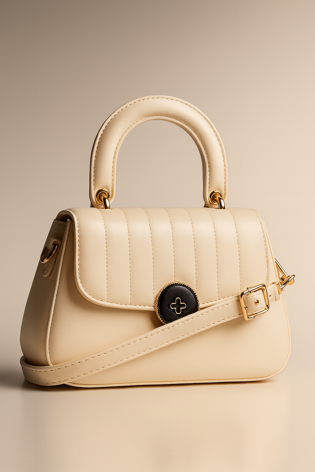Premium Quilted Beige Shoulder Bag
